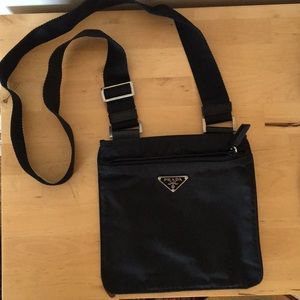 Black Prada crossbody purse